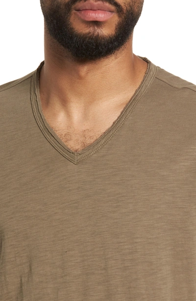 Shop John Varvatos Slim Fit Slubbed V-neck T-shirt In Sage