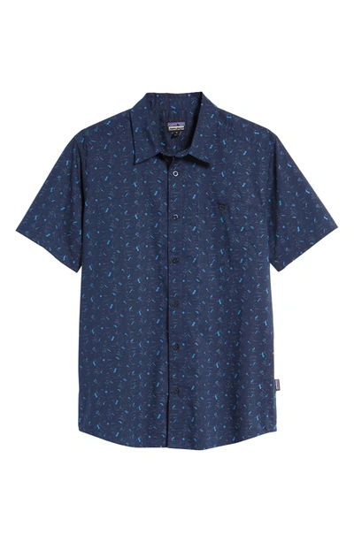 Shop Patagonia 'go To' Slim Fit Short Sleeve Sport Shirt In Rockwall/ Classic Navy