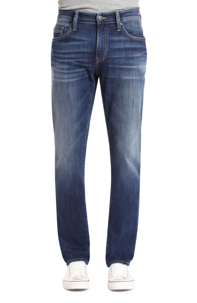 Shop Mavi Jeans Marcus Slim Straight Leg Jeans In Dark Blue Williamsburg