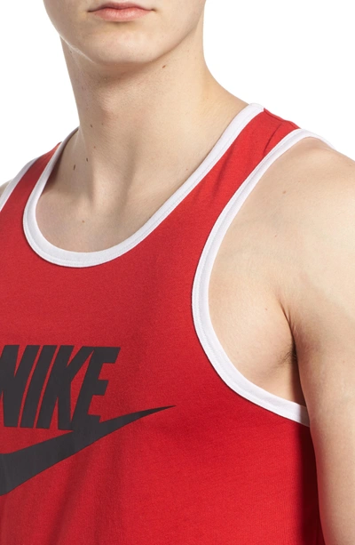Shop Nike 'ace Sportswear Logo' Graphic Tank In University Red/ Black