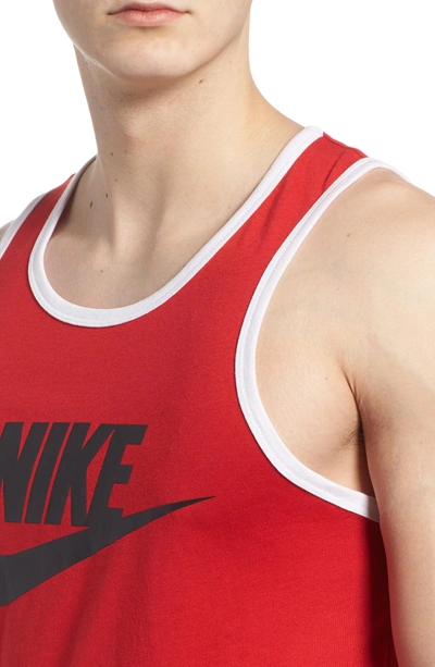 Nike ace logo tank red hot sale
