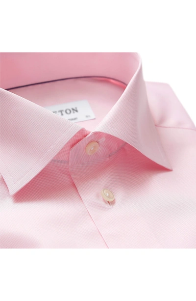 Shop Eton Contemporary Fit Houndstooth Dress Shirt In Pink