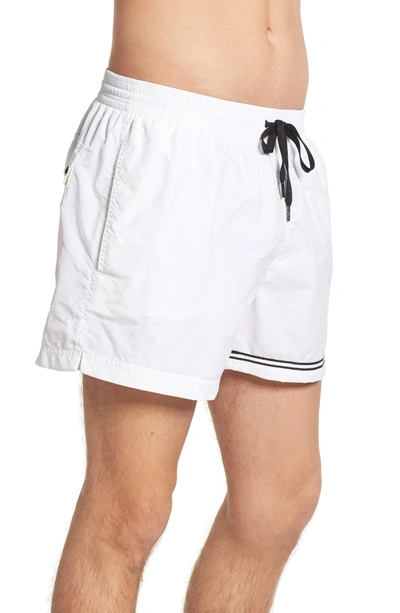 Shop Danward Solid Swim Trunks In White