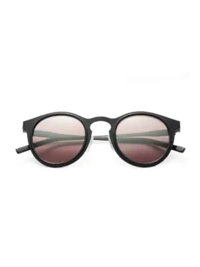 Shop Kyme Miki 46mm Round Mirror Sunglasses In Black