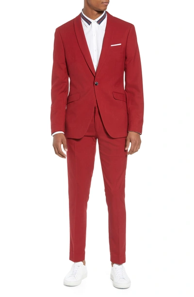 Shop Topman Skinny Fit Suit Jacket In Red