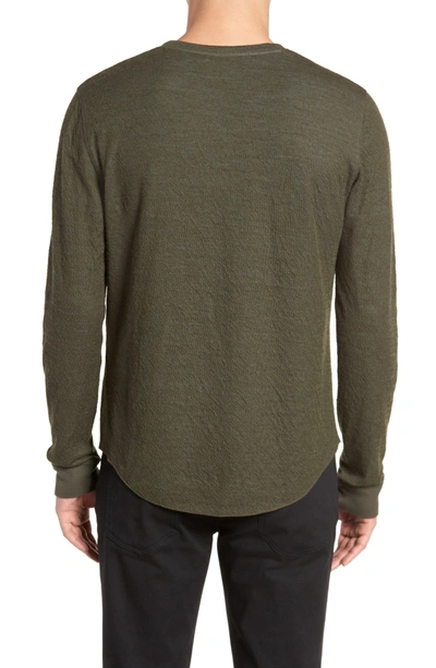 Shop Vince Double Knit Long Sleeve Shirt In Underwood/ H Carbon