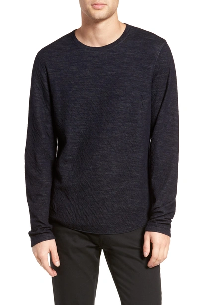 Shop Vince Double Knit Long Sleeve Shirt In New Coastal/ H Carbon