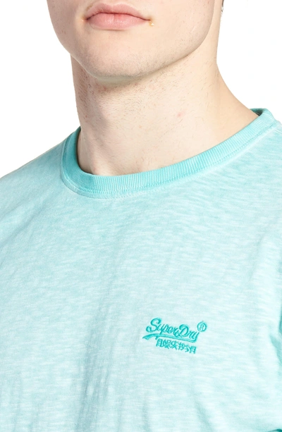 Shop Superdry Orange Label Low Roller T-shirt In Fluro Aqua