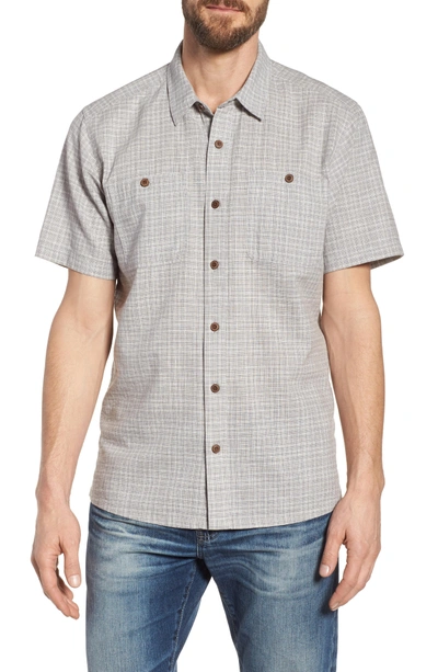 Shop Patagonia 'back Step' Regular Fit Check Short Sleeve Sport Shirt In Tino/ Feather Grey