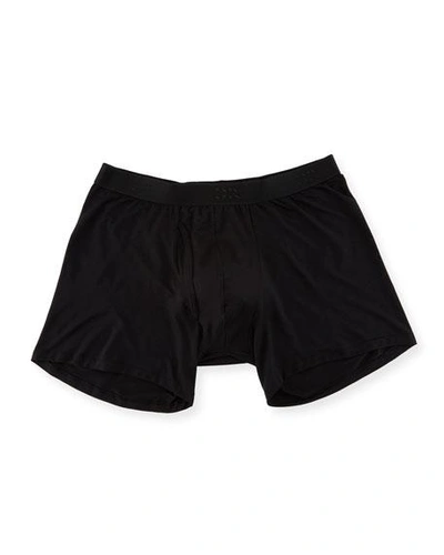 Shop Derek Rose Alex Stretch Jersey Trunk Boxer Briefs (longer Leg) In Black