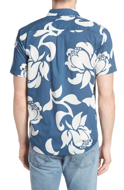 Shop Patagonia 'go To' Slim Fit Short Sleeve Sport Shirt In Exotic Floral Glass Blue