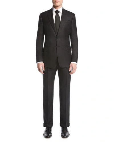 Shop Giorgio Armani Soft Basic Two-piece Suit, Black