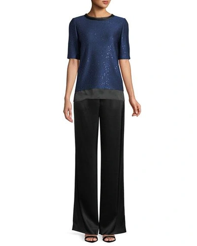 St John St. John Collection 'jennifer' Crepe Marocain Ankle Pants In Caviar