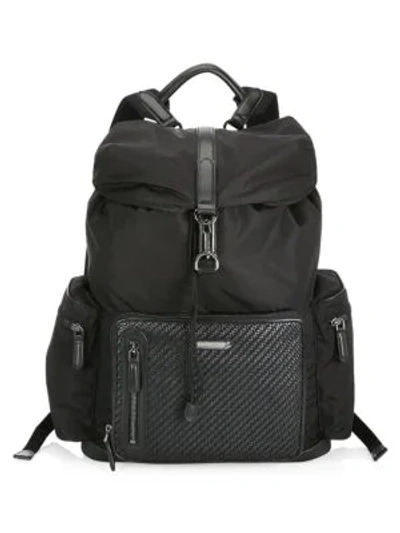 Shop Ermenegildo Zegna Leather Backpack In Black