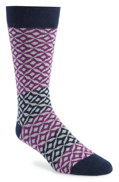 Shop Ted Baker Geometric Socks In Navy