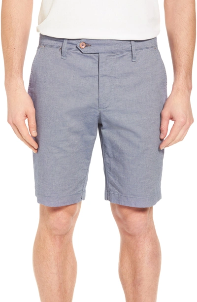 Shop Ted Baker Herbott Stretch Cotton Shorts In Navy