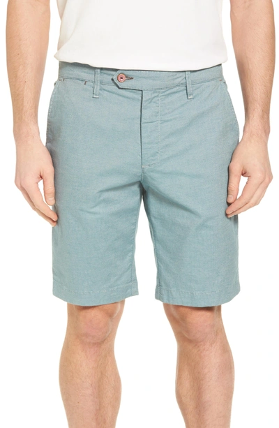 Shop Ted Baker Herbott Stretch Cotton Shorts In Green