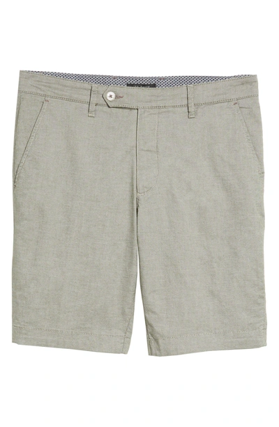 Shop Ted Baker Herbott Stretch Cotton Shorts In Grey Marl