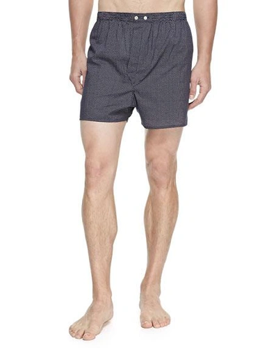 Shop Derek Rose Plaza Pindot Boxer Shorts, Navy