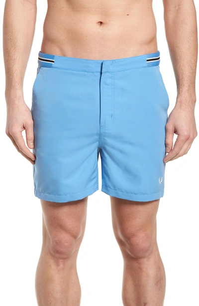 Fred Perry Tape Swim Shorts In Utility Blue | ModeSens
