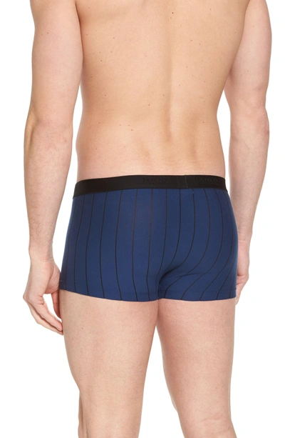 Shop Hanro Shadow Cotton Blend Trunks In Ferminate Blue