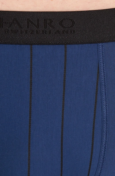 Shop Hanro Shadow Cotton Blend Trunks In Ferminate Blue