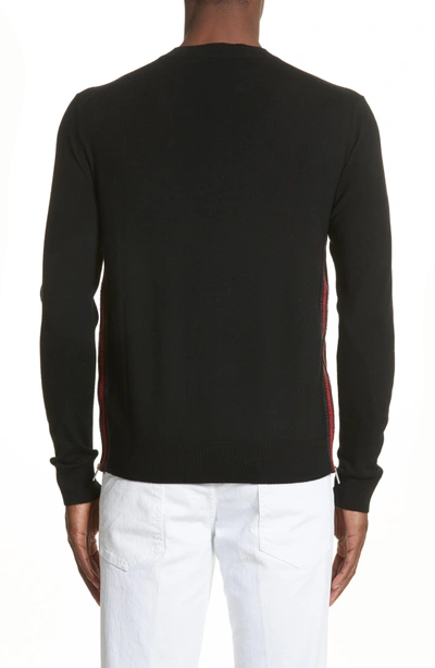 Shop Dsquared2 Wool Sweater With Side Zip Ribbon In Black