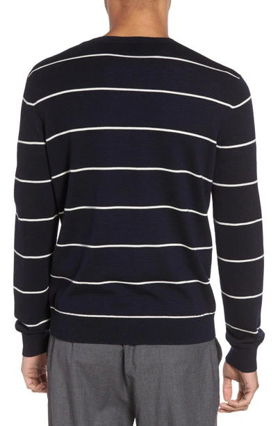 Shop Vince Slim Fit Stripe Crewneck Sweater In Coastal/ Leche