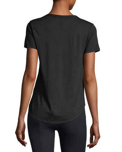 Shop Veronica Beard Cindy V-neck High Low Tee In Black