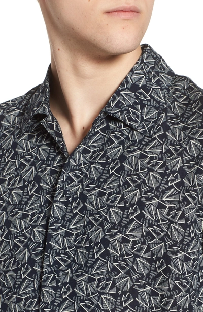 Shop Elevenparis Spatial Print Woven Shirt In Black Iris