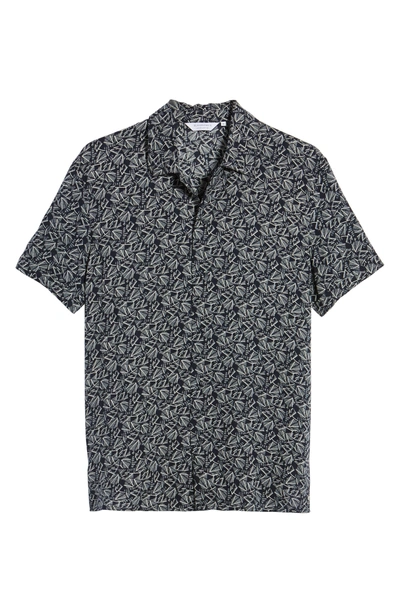 Shop Elevenparis Spatial Print Woven Shirt In Black Iris