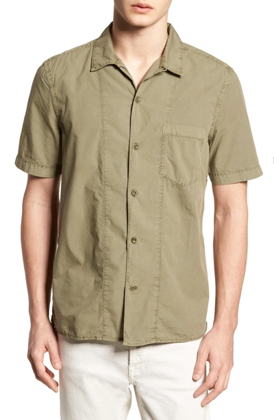 Shop French Connection Slim Fit Solid Sport Shirt In Deep Lichen Green