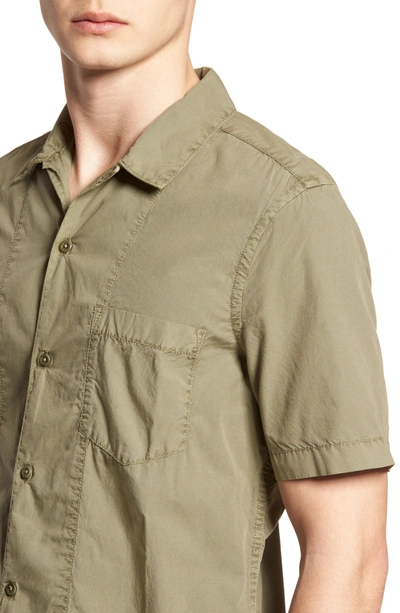 Shop French Connection Slim Fit Solid Sport Shirt In Deep Lichen Green