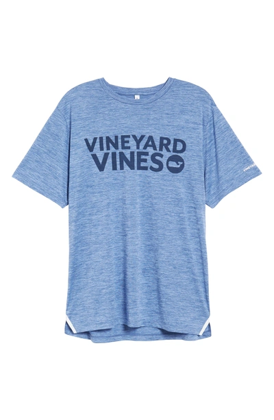 Shop Vineyard Vines Space Dye Crewneck Performance T-shirt In Summer Evening