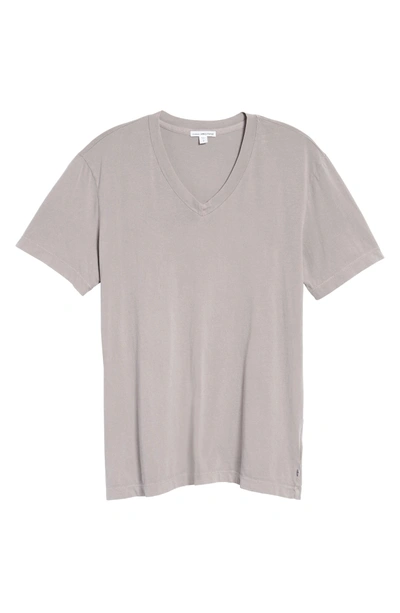 Shop James Perse Short Sleeve V-neck T-shirt In Fossil