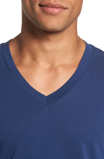 Shop James Perse Short Sleeve V-neck T-shirt In Air Force Blue