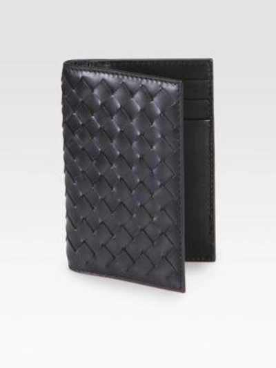 Shop Bottega Veneta Intrecciato Card Case In Black