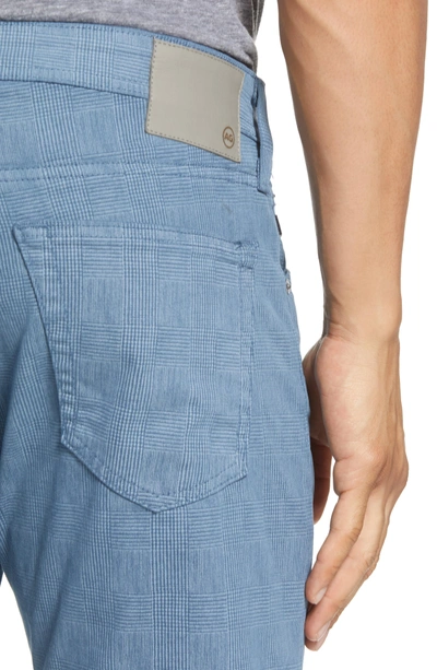 Shop Ag Tellis Slim Fit Stretch Plaid Pants In Mosaic Blue Fpdmcb