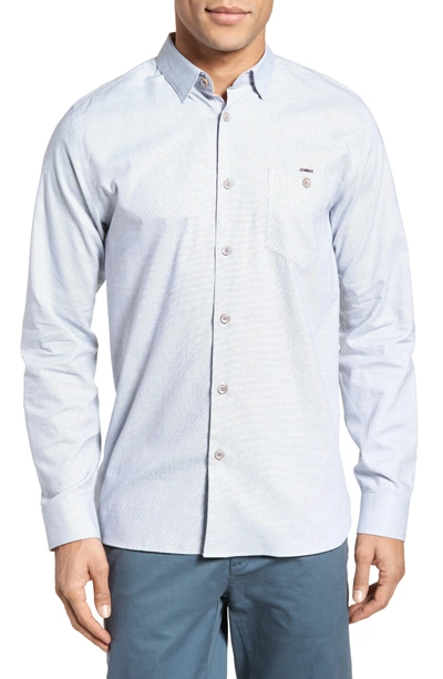 Shop Ted Baker Slim Fit Textured Sport Shirt In Grey