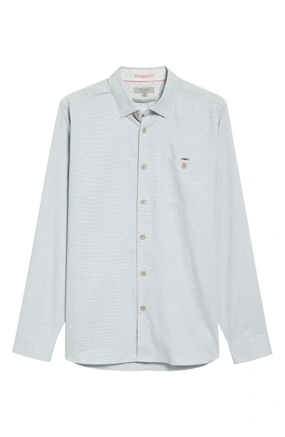 Shop Ted Baker Slim Fit Textured Sport Shirt In Grey