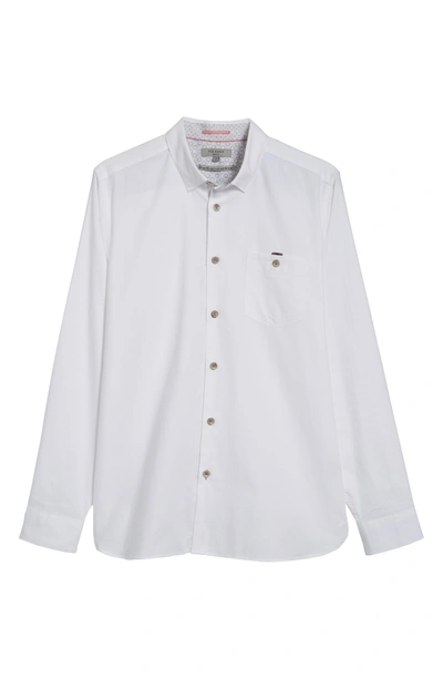 Shop Ted Baker Slim Fit Textured Sport Shirt In White