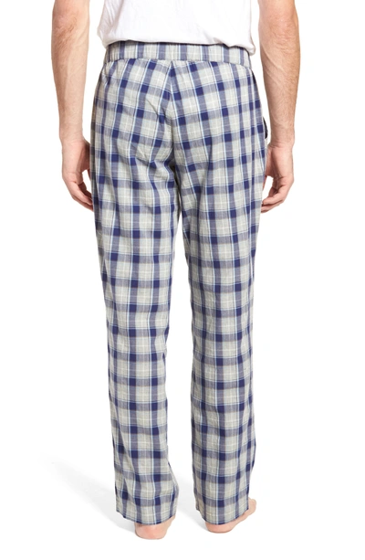 Shop Ugg Flynn Plaid Cotton Lounge Pants In Navy