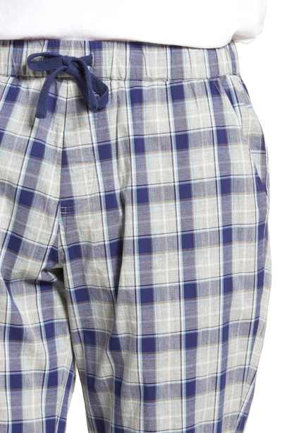 Shop Ugg Flynn Plaid Cotton Lounge Pants In Navy