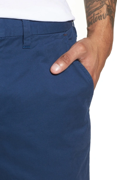 Shop Ted Baker Proshtt Stretch Cotton Shorts In Dark Blue