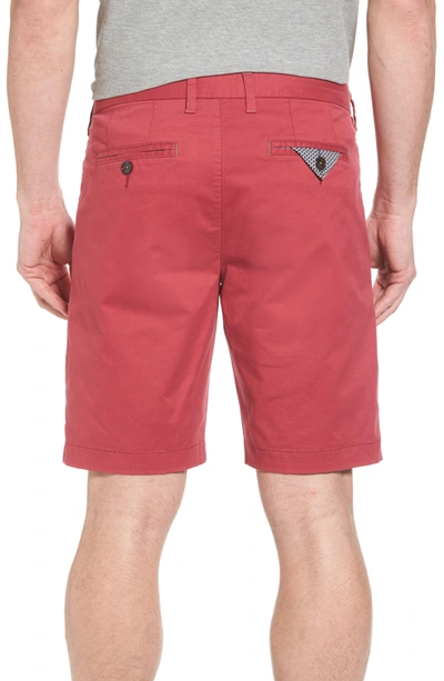 Shop Ted Baker Proshtt Stretch Cotton Shorts In Red