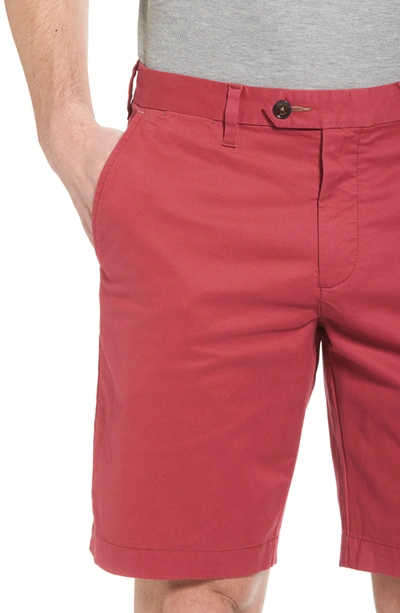 Shop Ted Baker Proshtt Stretch Cotton Shorts In Red