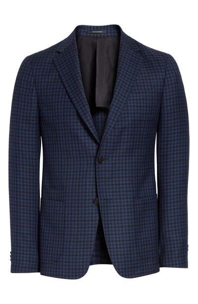 Shop Z Zegna Trim Fit Houndstooth Wool Sport Coat In Navy Check