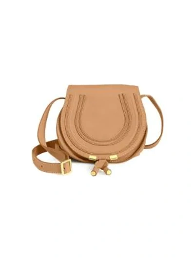 Shop Chloé Women's Small Marcie Leather Saddle Bag In Nut