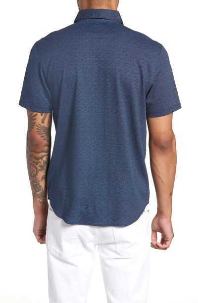 Shop Zachary Prell Clyde Slim Fit Sport Shirt In Navy