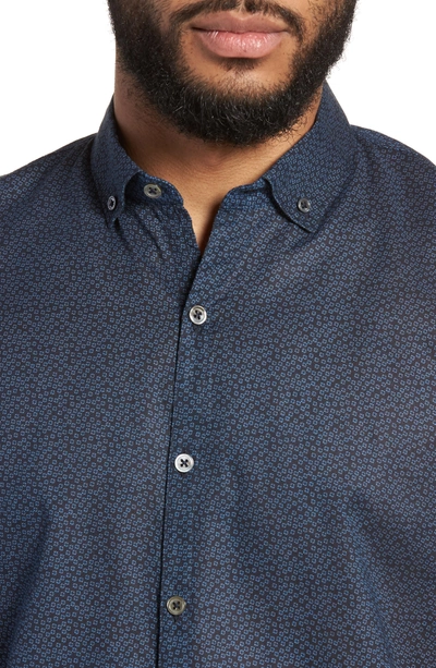 Shop Zachary Prell Clyde Slim Fit Sport Shirt In Navy
